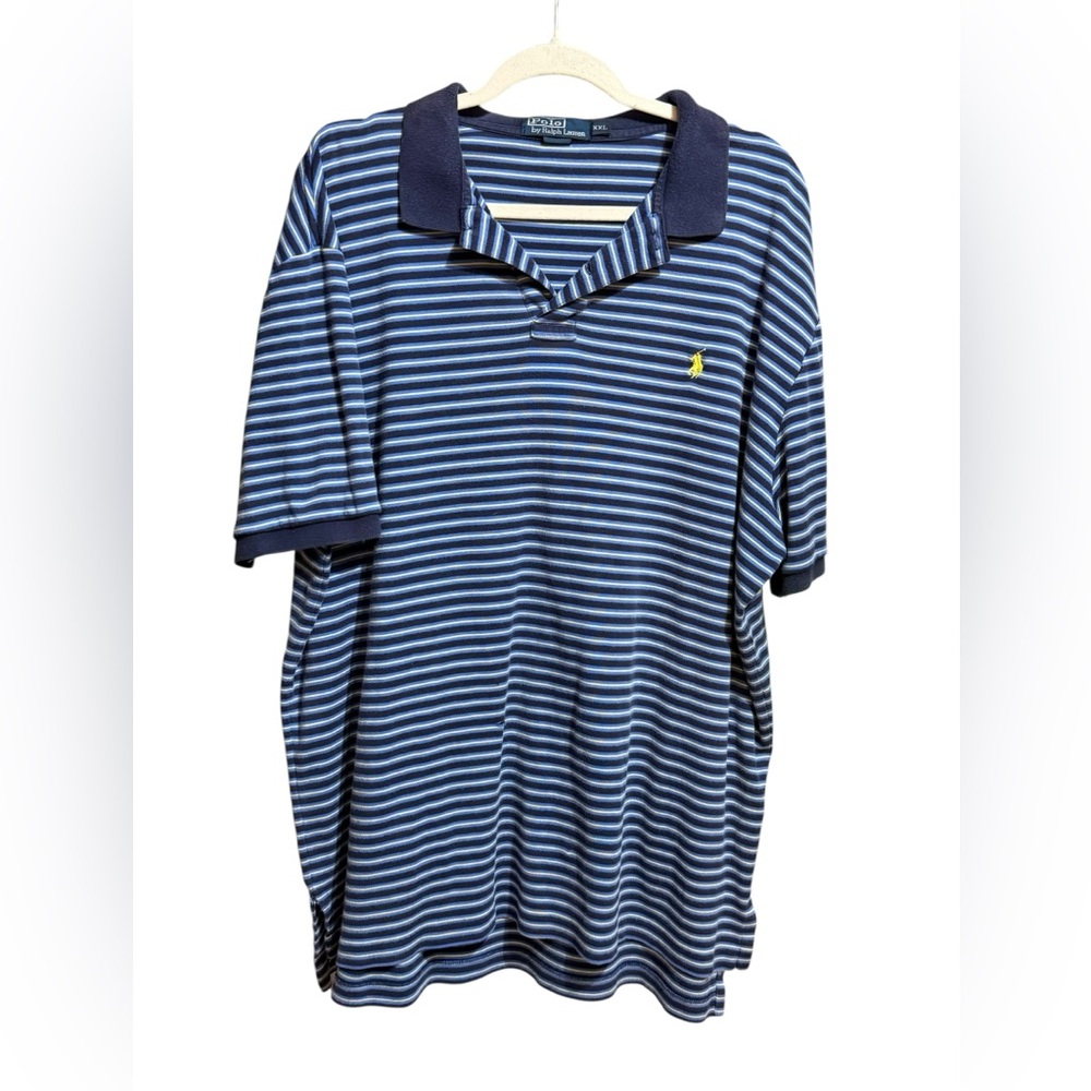 Polo by Ralph Lauren Blue & Yellow Striped Polo‎ Sz XXL